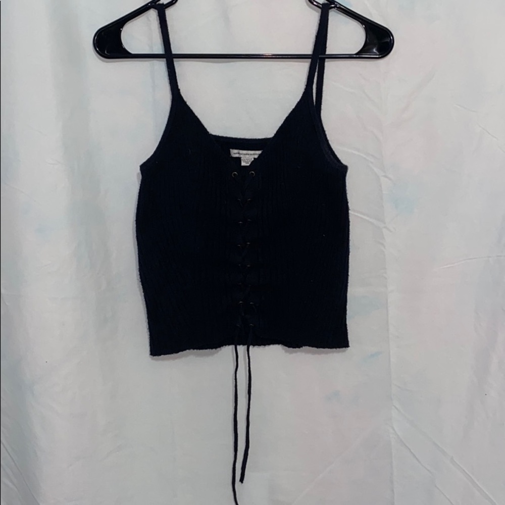 WORN ONCE!  Lace up sweater tank top.